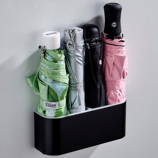 

портативный настенный зонтичный зонт для хранения стойки креативные клейкие стены зонтик клип держатель стеллажи для домашнего хранения веша