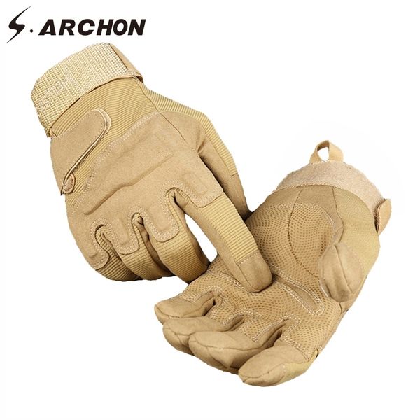 

archon winter tactical full finger shooting gloves men army soldier paintball combat mitten male fighting military gloves y200110, Blue;gray