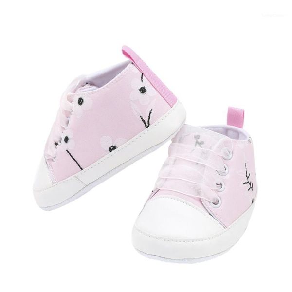 

first walkers kid anti-slip chic crib child sports baby sneakers born canvas plum print shoes girls ribbon indoor shoes1