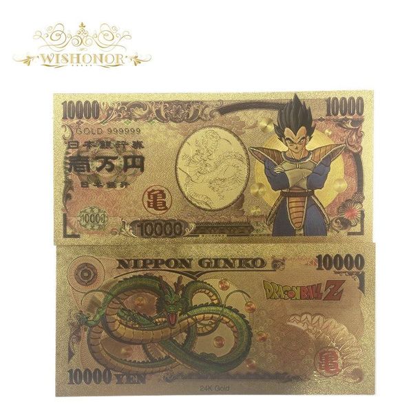 

1pcs new design color japan banknote yen banknotes in 99.9 gold plated fake paper money for collection wmtspm rimmer