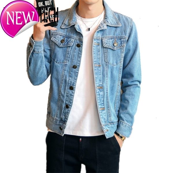 

denim jacket mens 2019 spring autumn casual slim fit bomber jackets men jean jacket mens outwear chaqueta hombre, Black