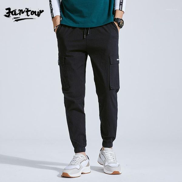 

2020 new men cargo pant men safari multi-pocket overall male combat trousers casual tooling pants army green pant size 27-381, Black