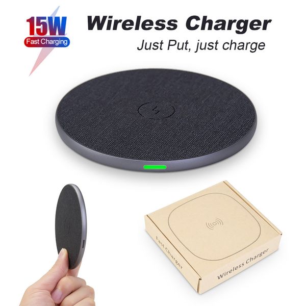 15W Fast Cloth Wireless Charger für iPhone 12 11 Pro Xs Max X Xr Qi Wireless Charging Pad für Samsung