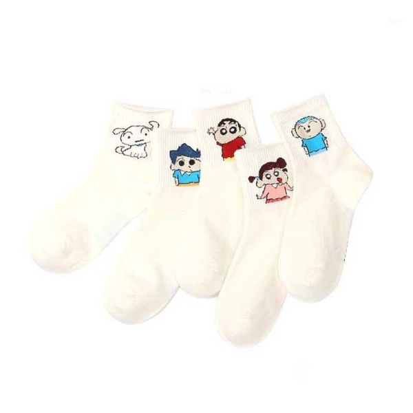 

fall / winter 2020 new women's socks korea anime socks cotton sports crayon shin-chan generous and simple1, Black;white