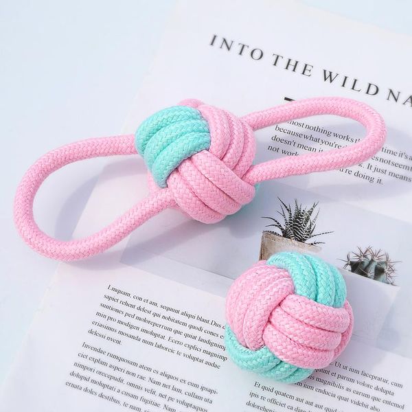 

interactive cotton rope dog toys bite-resistant pet puppy dog toy chew ball toy for small large dogs teeth cleaning jou jllcur