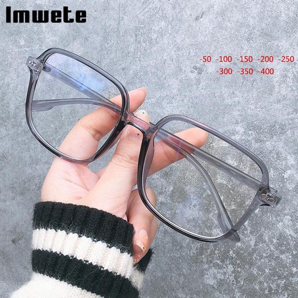 

fashion sunglasses frames imwete finished myopia glasses women vintage short sight computer eyewear men square prescription eyeglasses diopt, Black