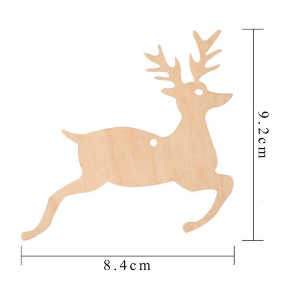 

ox4nsnowman 10 pcs/lot chip ornaments wood tree deer socks hanging pendant christmas decoration xmas gift crafts