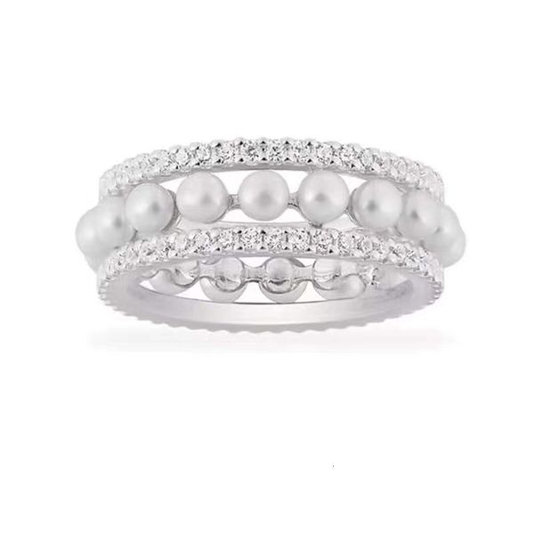 

apm platinum plated french pearl ring women's fashion elegant temperament design ring gift, Silver