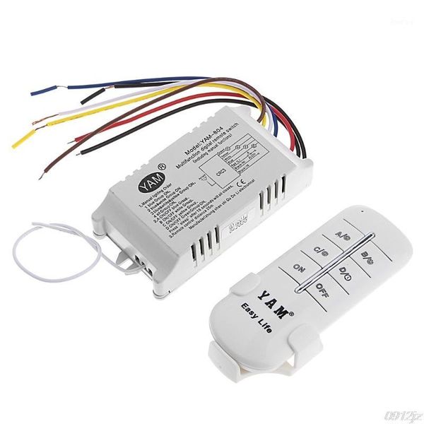 

220v 1/2/3/4 ways wireless on/off lamp remote control switch receiver transmitter1