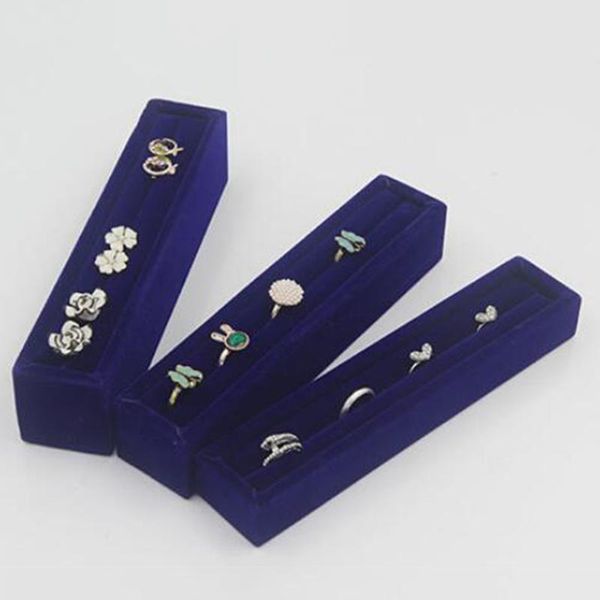 

3pcs/set velvet slotted ring and stud earrings cufflinks display tray case, Pink;blue