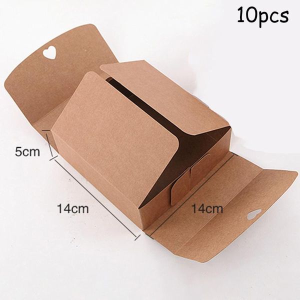 

10pcs kraft box cake gift heart candy wedding party rustic boxes brown