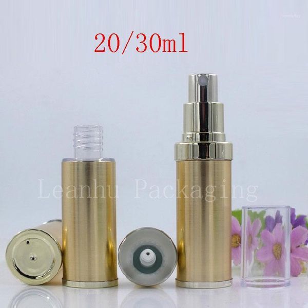 

storage bottles & jars 20ml 30ml gold airless pump with mist spray perfume , lotion cream bb metal container bottles1