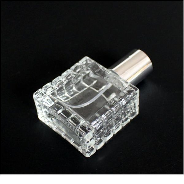 

10pcs/lot 30ml perfume bottle refillable square clear glass spray bottle empty cosmetic makeup atomizer perfume packagin qyldec