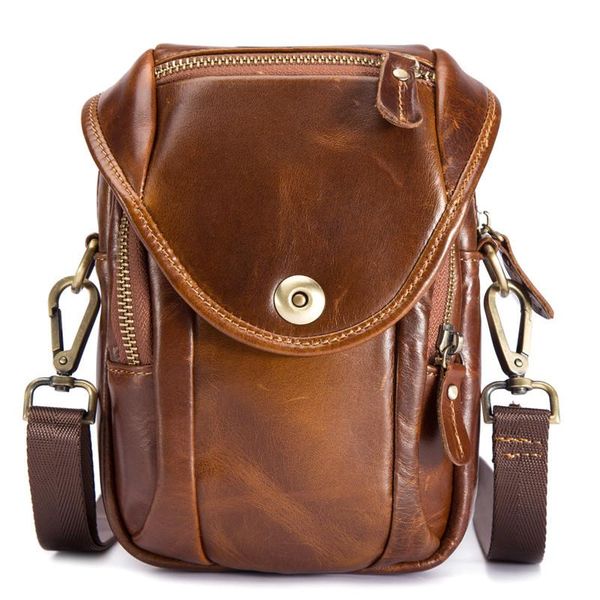 

factory wholesale men's new waterproof mobile phone pockets wear leather belt multifunction change key bag 2020