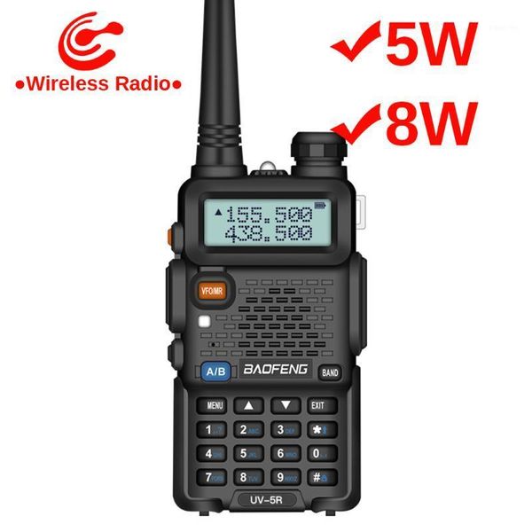 

baofeng walkie talkie uv 5r 5w 8w vhf uhf transceiver baofeng uv 5r 8watts amateur ham cb radio station 10km hunting transmitter1