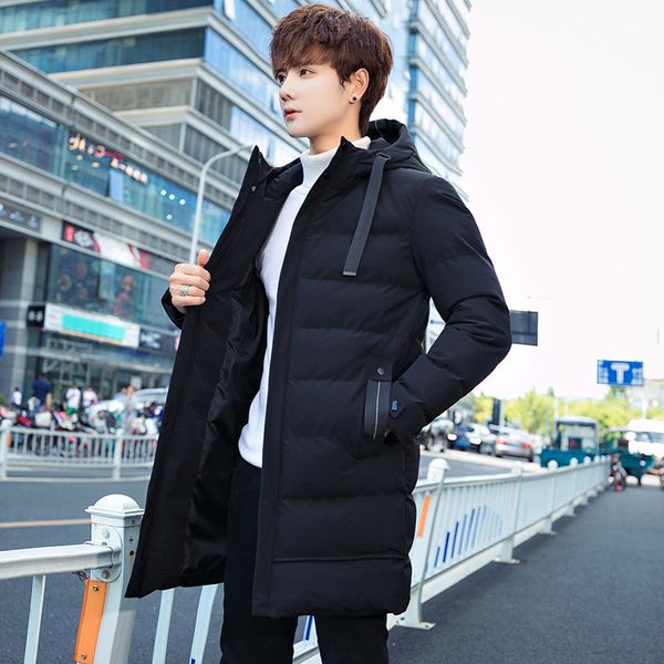 

new coat down cotton padded jaet men's medium length winter clothes, Black