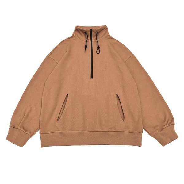 

new style men's simple casual hoodie basic loose long sleeve coat jacket, Black