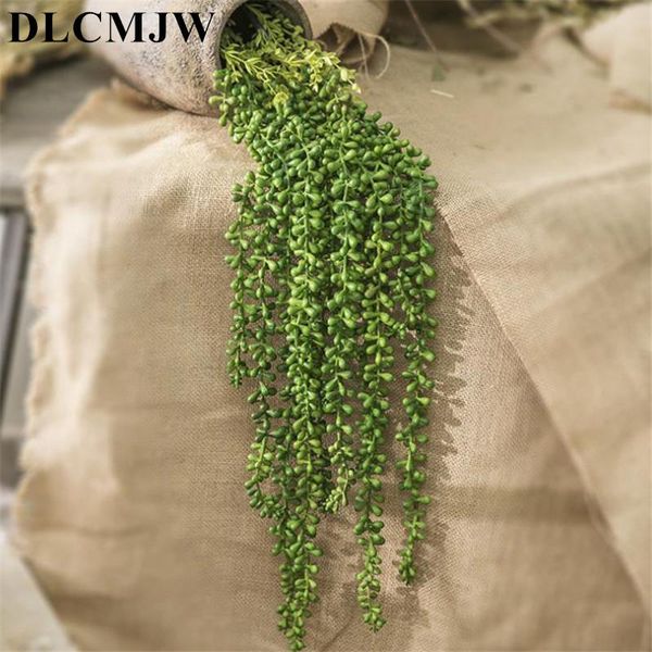 

decorative flowers & wreaths 1pcs artificial plants vine fake grass plastic plant garden home decor leaves green