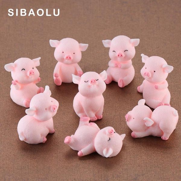 

cartoon piggy figurine animal model resin craft moss micro landscape home decor miniature fairy garden decoration accessories