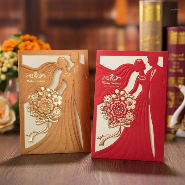 

cut bride and groom wedding invitations card greeting cards customization1
