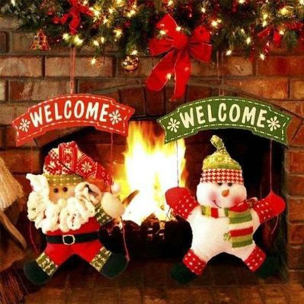 

santa claus snowman door hanging christmas tree home decor ornaments xmas gift1