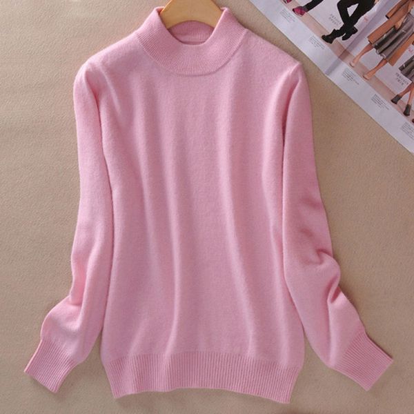 

autumn cashmere wool women's sweater jersey pink beige warm soft women pullovers sweaters winter fashion jumper female 2xl 201130, White;black