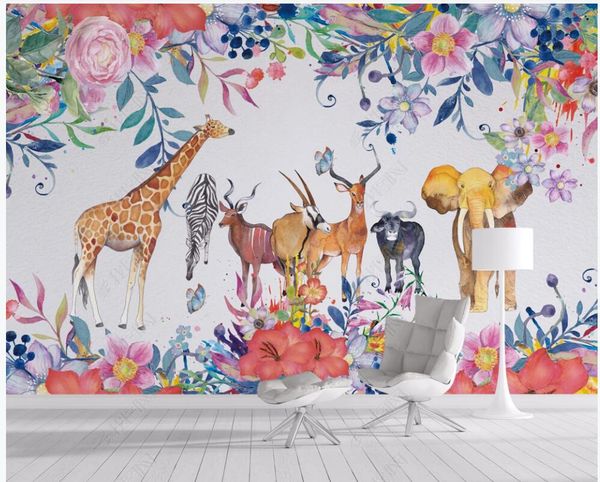 

wdbh 3d wallpaper custom p european style hand-painted flowers and animals home decor living room 3d wall murals wallpaper for walls 3 d