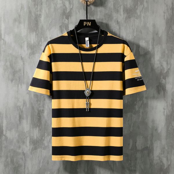 

100% cotton men's t stripes men tshirt casual knitted mens brand t-shirt tee shirt hip hop 64, White;black