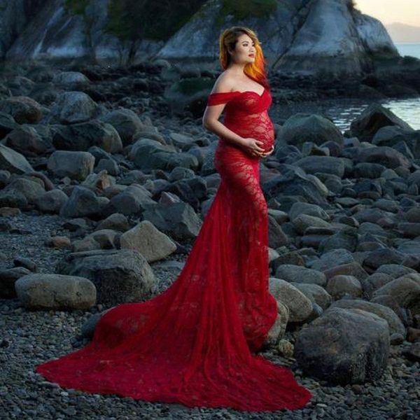 

new shoulderless short sleeve pregnancy dress pgraphy props maternity red dresses for p shoot pregnant women clothes1, White