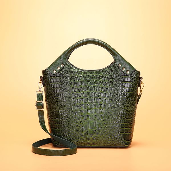 

genuine new of women standard luxury crocodile bucket bags female leather handbags