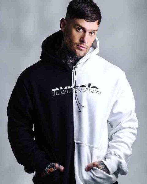 

men's cotton hoodie, casual sportswear brand, new in 2021, Black