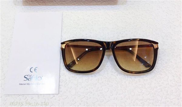 

new fashion design sunglasses 0075 retro square frame classic design style sunglasses uv400 protective glasses, White;black