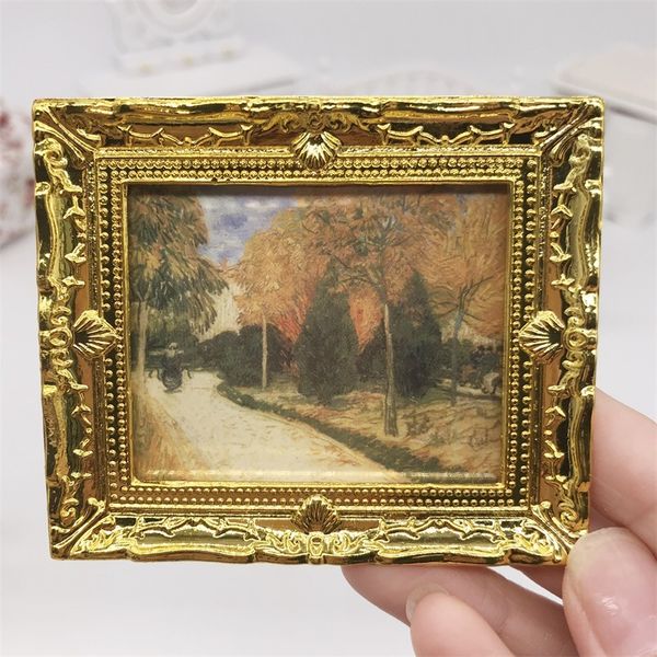 

1: 12 doll house dollhouse mini accessories hand made mural model wall decoration painting pocket ornament handmade design crsm