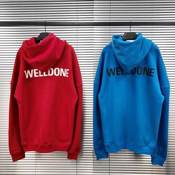 

hip hop we11 done sweatshirts men women autumn winter korea cotton casual oversize welldone hoodie pullover1, Black