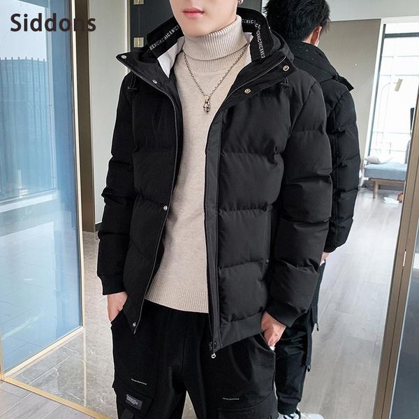 

siddons 2020 new men's cotton clothes winter down padded work clothes bread handsome trend slim jacket, Black