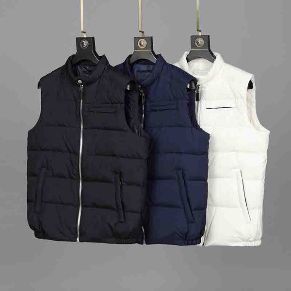 

mens down vests casual stand collar sleeveless parkas men thin warm vest coat solid color mens clothing with inverted triangle, Black;white