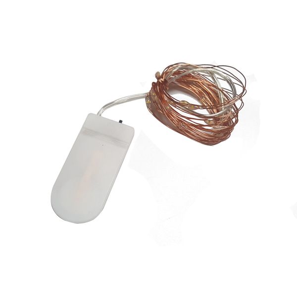

battery 50pcs 2m 20leds operated string cr2032 micro mini light copper silver wire starry led strips for christmas hallo