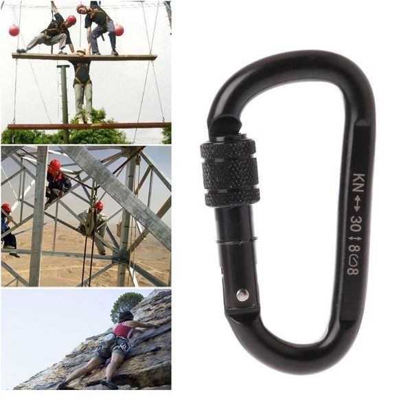 

30kn professional carabiner d shape lock rock climbing equipment safety buckle 30kn prof jllxel