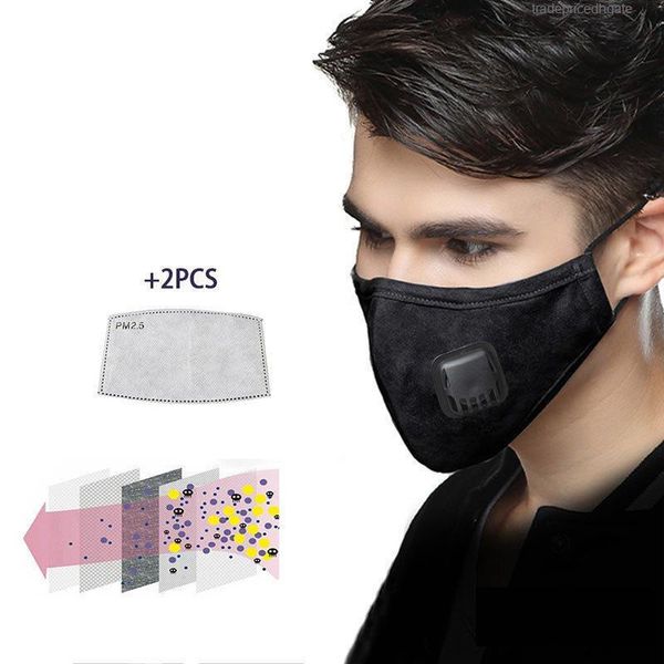 

pm2.5 carbon face fabric mascaras with dust mouth filter respirator black mask
