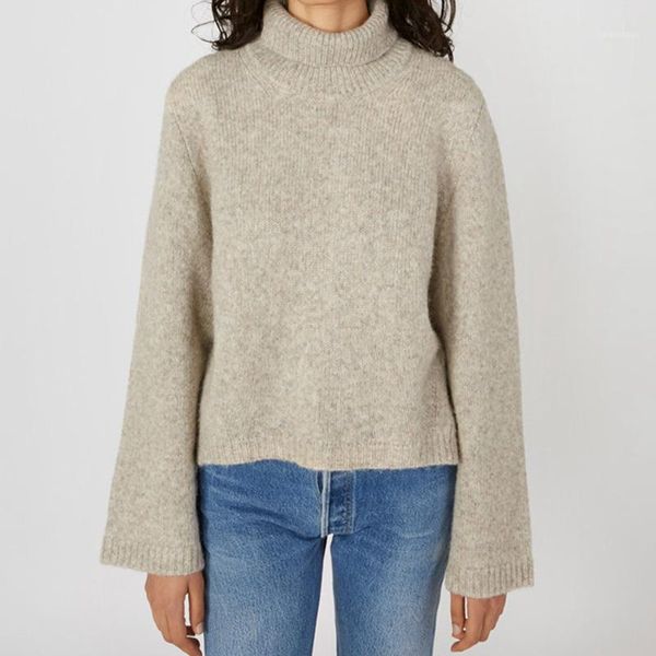 

turtleneck women knit sweater autumn winter new long sleeve casual wild loose lady knit pullover sweater1, White;black
