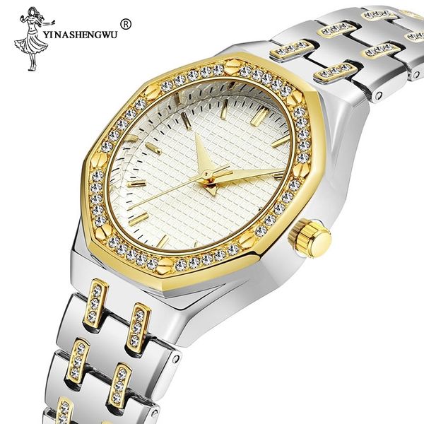 

fashion watches women's expensive 18k gold ladies wristwatch women quartz classic analog chronograph jewelry hand watch for gift, Slivery;brown