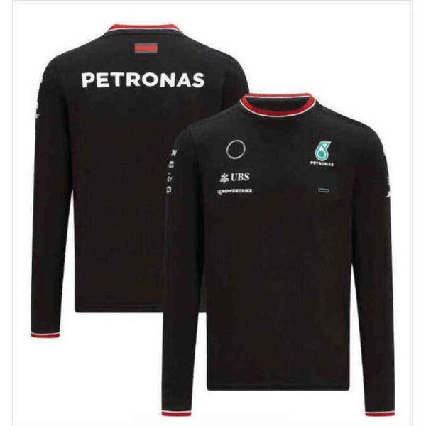 

luxury petronas sweatshirts mens t shirts brand mercedes amg f1 formula one racing women casual long sleeve t-shirts benz lewis hamilton tea, White;black