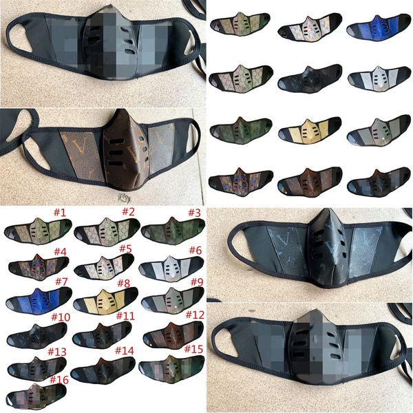

leather 16 style dustproof breathable pu masks fashion men washable mouth cover outdoor sports protective classical faceqzxa