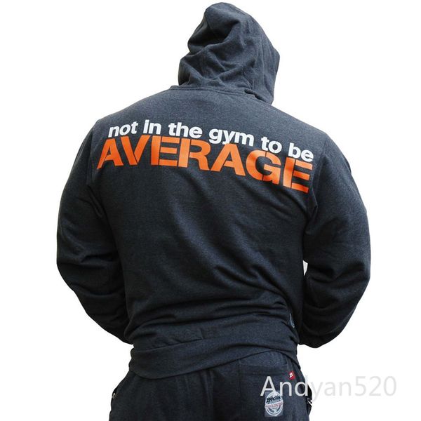 

autumn new fitness men hoodies brand clothing men hoody casual sweatshirt muscle men's loose fitness hooded jackets size m-xxl, Black
