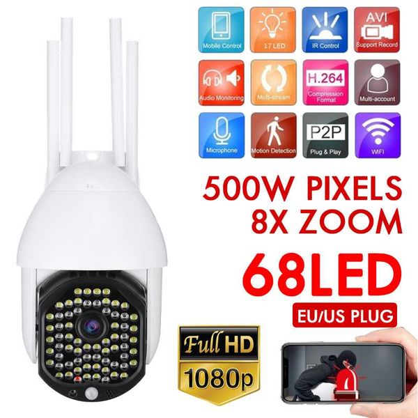 

500w pixels 1080p audio wifi ip camera 8x zoom auto tracking ir led outdoor cloud storage motion detection cctv surveillance