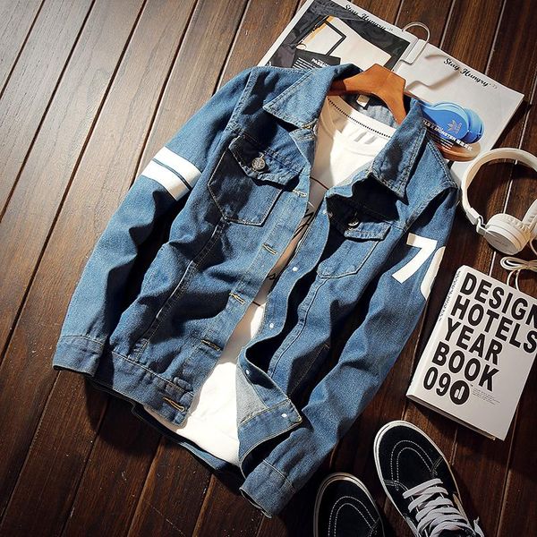 

new fashion denim jacket men's slim casual denim jacket men's cotton pure blue high quality, Black;brown