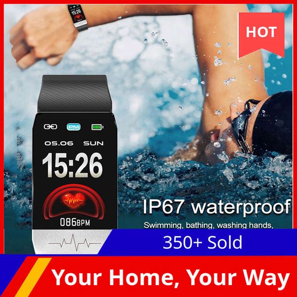 

t1s for men women, smart sports watch with temperature heart rate control, ecg and music, 2020