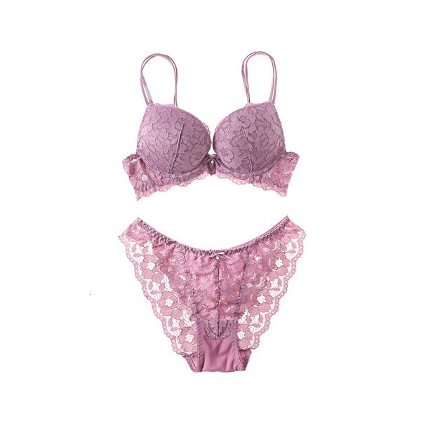 

full lace and cotton bra set, Red;black