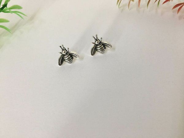 

925 sterling silver earring jewelry antique silver american hand-made designer stud earrings gift for women, Golden;silver