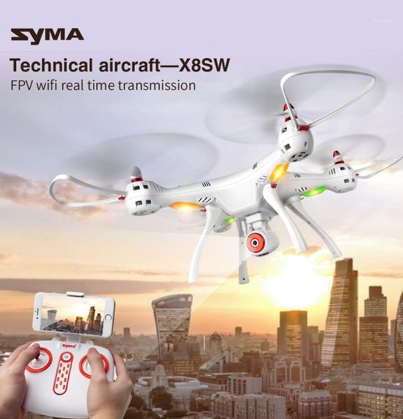 

drones syma x8sw 2.4g wifi fpv real-time transmission 4ch 6axis altitude hold rc quadcopter with camera helicopter vs x8hw x8w1